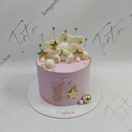 Торт Мишка и звёзды на 1 год - 915 на заказ в Москве, купить 2кг за 6400.00 ₽